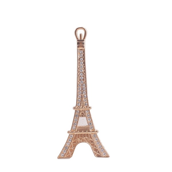 1 Pc. Paris Eiffel Tower Charm | Two Colors To Choose From Silver Or Gold | Flatback For Phone Decor |  | Alloy Metal Embellishments |