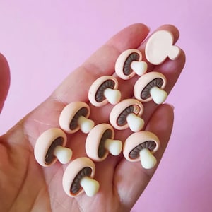 Mushroom Cabochons, Lot Of 5pcs, Toadstool Cabochons, Cartoon Kawaii Mushrooms Flatback Resin Cabochon, Scrapbooking, Phone Decoration 261