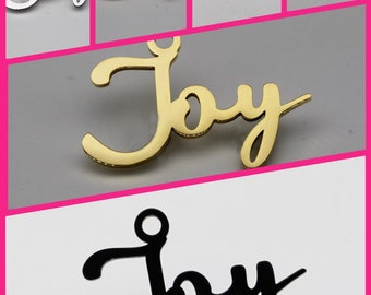 Charm Word en acier inoxydable avec inscription Joy : pendentif pour la famille et les amis