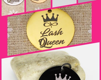 5 Pcs Lash Queen Stainless Steel Charms: Eyelash Extension Pendants