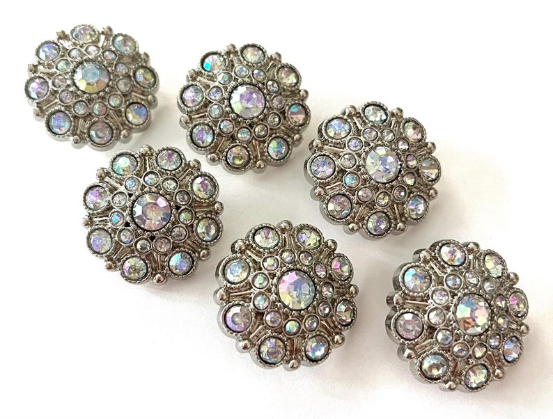 Rhinestone Buttons, AB Rhinestones, 10 Pieces, 28mm, 5051 - Etsy