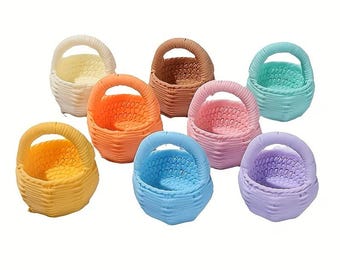 Mini Basket Cabochons: Pastel Doll Resin Baskets, 1 pc.  0211
