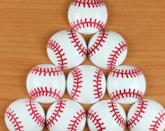 10 Pcs. Baseball Softball Sports Resin Cabochons Flatbacks Flat Back Girl Hair Bow Center Crafts Embellishments Crafts DIY D81