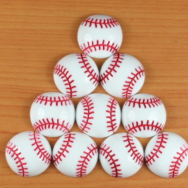 10 Pcs. Baseball Softball Sports Resin Cabochons Flatbacks Flat Back Girl Hair Bow Center Crafts Embellishments Crafts DIY D81