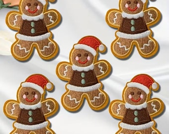 Gingerbread Man Patches, Embroidered Patches,   1 Pc.