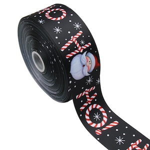 7/8 &quot; 1&quot; 3&quot; Christmas HoHo  Grosgrain Ribbon, Christmas Print Ribbon, HoHo Ribbon, Spooky Santa Claus Ribbon, CharmSplendor #220
