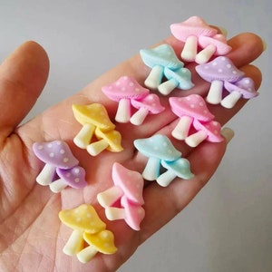 Cabochons champignons, lot de 5 pcs, cabochons champignon vénéneux, cabochons en résine à dos plat champignons kawaii de dessin animé, scrapbooking, décoration de téléphone 260