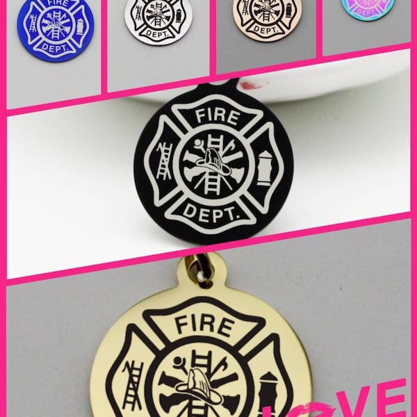 The Maltese Cross, Fire Dept, 1 pc wholesale stainless steel charms, Pendant, Firefighter, Rescue, First Responder, Volunteer, 1241 - 1246