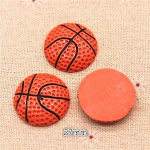 Cabochons de basket-ball, Lot de 10 pièces, Cabochon de ballon de sport à dos plat en résine, Scrapbooking, Décoration de téléphone 125