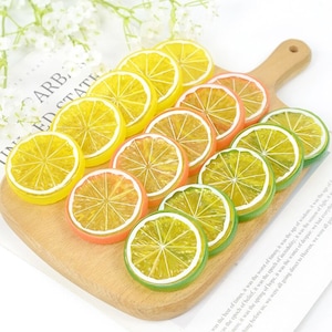 5/10 Pcs Lemon, Oranges Or Lime Resin Flat Backs | Fruit Flatback | Simulation Lemon, Oranges And Lime Slices | Artificial Fruit 179 180 181