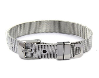 Roestvrijstalen schuifbedelarmband, verstelbare band