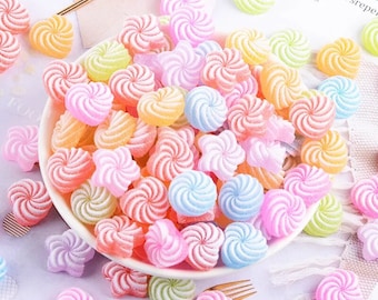 Pastel Resin Candy Cabochons: Crafting Pieces, Dollhouse Miniatures (Lot of 5)