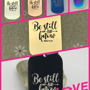1 Pc WHOLESALE CHARMS | Be Still And Know Psalm 46:10 Stainless Steel Dog Tag Charm | Pendant | I Am GOD | Christian | Have Faith | 754-759