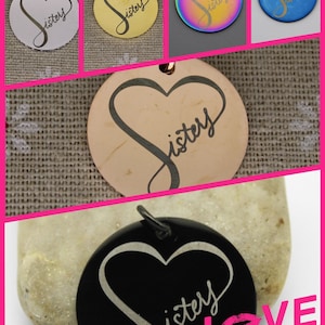 1 Pc WHOLESALE CHARMS | Sisters Infinity Heart Stainless Steel Charm | Pendant | Sister I Love You Forever | Best Friend | Sis | 914-919