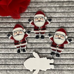 Santa Claus flat backs, 10Pcs., Santa Claus planar cabochons, Christmas cabochons, Christmas resin embellishments, 1432