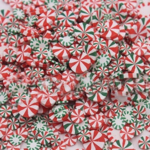 Miniature Peppermint Candy Pinwheels Cabochons, Lot Of 10 Grams Bag, Kawaii Cabochon, Christmas Cabochons, Slime Charms, Mini Fake Food, 265