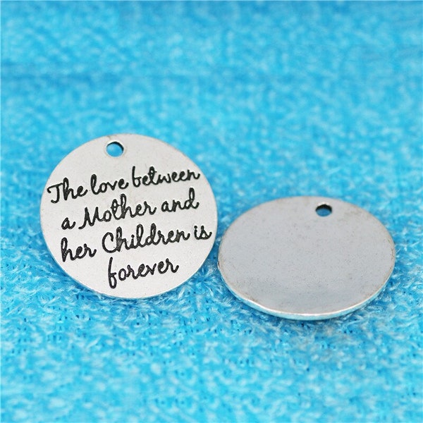 4 Pcs The Love Between Mother And Her Children Is Forever Charms, Pendants, Mom and Little Ones, Loving Family Bond, Mother's Day, Best Mom