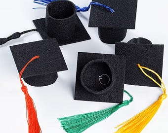 Gorro de graduación: Gorro de graduación en miniatura, adornos para botellas, mini sombrero con borla, recuerdo para fiesta de graduación.