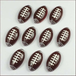 10個入り フットボールスポーツ樹脂カボション フラットバック フラットバック | 女の子用ヘアリボンセンター 工芸品 装飾品 工芸 DIY | 194