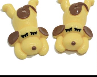 10 Resin Sleeping Dog Flatbacks: DIY Craft Supplies (21x33mm)  237