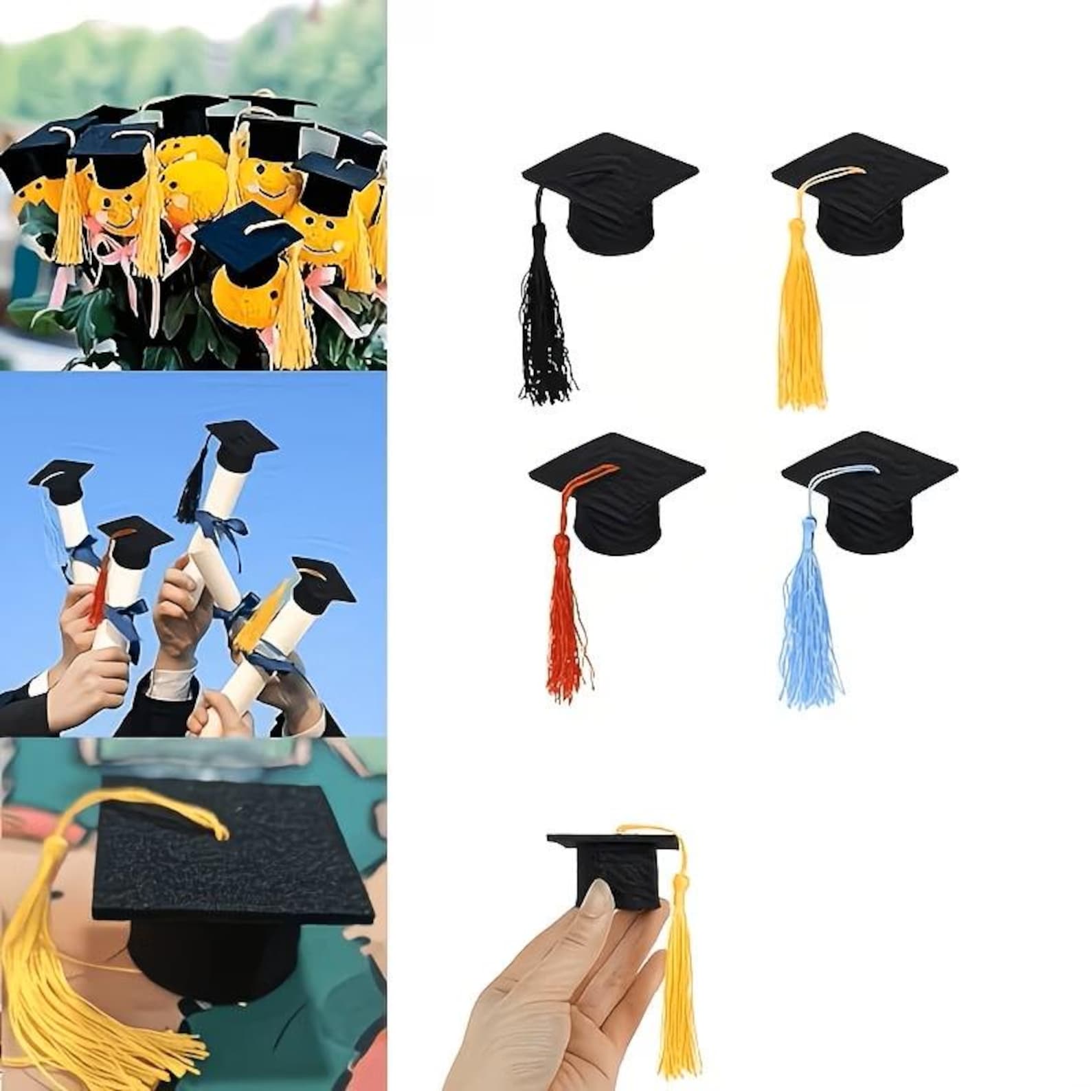 Graduation Cap: Miniature Graduation Cap, Bottle Toppers, Mini Hat With ...