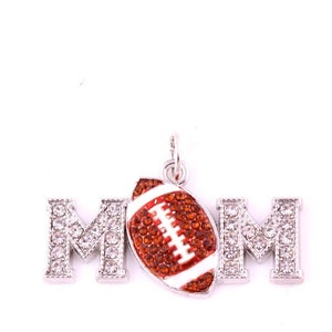 1 st. Of 5 stuks. Strass voetbal moeder charme, hangers, Pave bruin voetbal, sport moeder charmes, voetbal charme, hangers, sport B2610