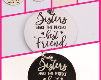 Dije de hermana y mejor amiga, colgante de acero inoxidable, vínculo familiar