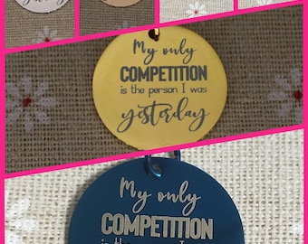 Inspirational Stainless Steel Charm: My Only Competition