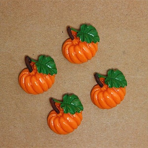 Halloween Pumpkin Resin Flat Backs, Harvest Pumpkins Flatback, 5pcs. Gourd Resins, Thanksgiveing Pumpkins, Hair Bow Centers DIY Crafts D16