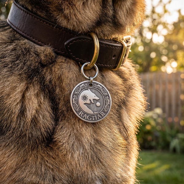 Custom Nordic Stainless Steel Dog Tag – Deep Engraved Pet ID Tag