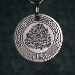Custom Celtic Dog Collar Tag, Personalized ID Tag for Dogs or Cats, Stainless Steel Nordic Pet Identification Tag, Unique Name Tag for Pets