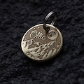 Brass Pet ID Tag, Moonlight Mountain Scene, Personalized Engraved Dog Collar product logo