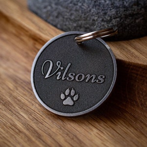 Médaille pour collier de chien, médaille d'identification patte d'animal de compagnie, médaille gravée pour animaux de compagnie. Médaille pour collier, carte d'identité personnalisée pour animal de compagnie. Médaille de collier personnalisée avec nom d'animal de compagnie.