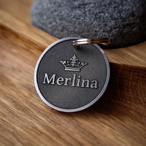 Engraved Tag For Pets, Dog Collar Tag, Stainless steel Mylo Pet name. Dog tag for collar, Custom Personalised Pet ID. Pet name collar tag.