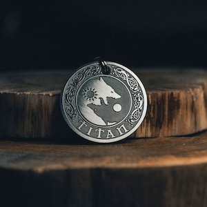 Stainless Steel Celtic Dog ID Tag, Round Viking Dog Pet Tag, Personalised Engraved Dog Name Tag, Custom Dog Collar Tag, Pet Keychain Tag