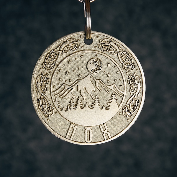 Custom Engraved Viking-Style Stainless Steel Dog ID Tag - Personalised with Your Dog's Name - Perfect for a Collar or Keychain