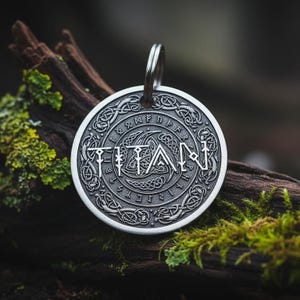 Wikinger Knüpftechnik Runen Kragen Anhänger Stahl Accessoriy.