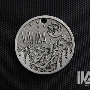 Mondschein Landschaft Haustier Hundemarke, Hundehalsband mit Gravur