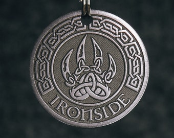 Médaille scandinave personnalisée pour animal de compagnie avec patte d'ours, médaille gravée personnalisée pour collier d'animal de compagnie pour chien, identification de chien, médaille d'identité de chat, médaille pour chiot en acier inoxydable