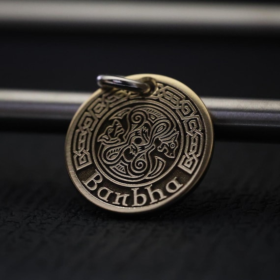Custom Engraved Celtic Dog ID Tag, Stainless Steel Pet Collar Tag