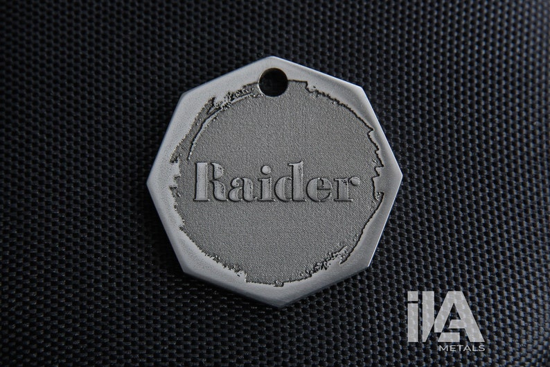 Octagon shape Pet collar name tag.