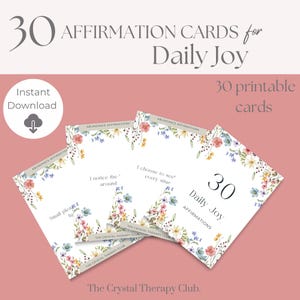 Positive Affirmation Cards, Inspirational Self-Care Quotes, Daily Motivation, Mindfulness, Positivity Joy Cards, Digital Download Printable