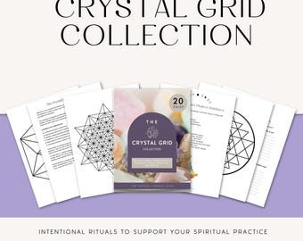 Printable Crystal Grid Templates Bundle: Manifestation & Chakra Healing (PDF)