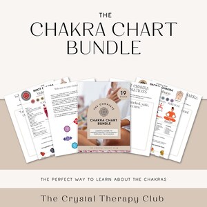 Chakra Chart Bundle | Printable Chakra Information Guide | Energy Healing Workbook | Spiritual Planner Journal PDF | Chakra Cheat Sheet