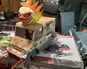 Hand Painted Sweet Tooth RC Truck: Twisted Metal Fan Art, 4WD Drift Racing