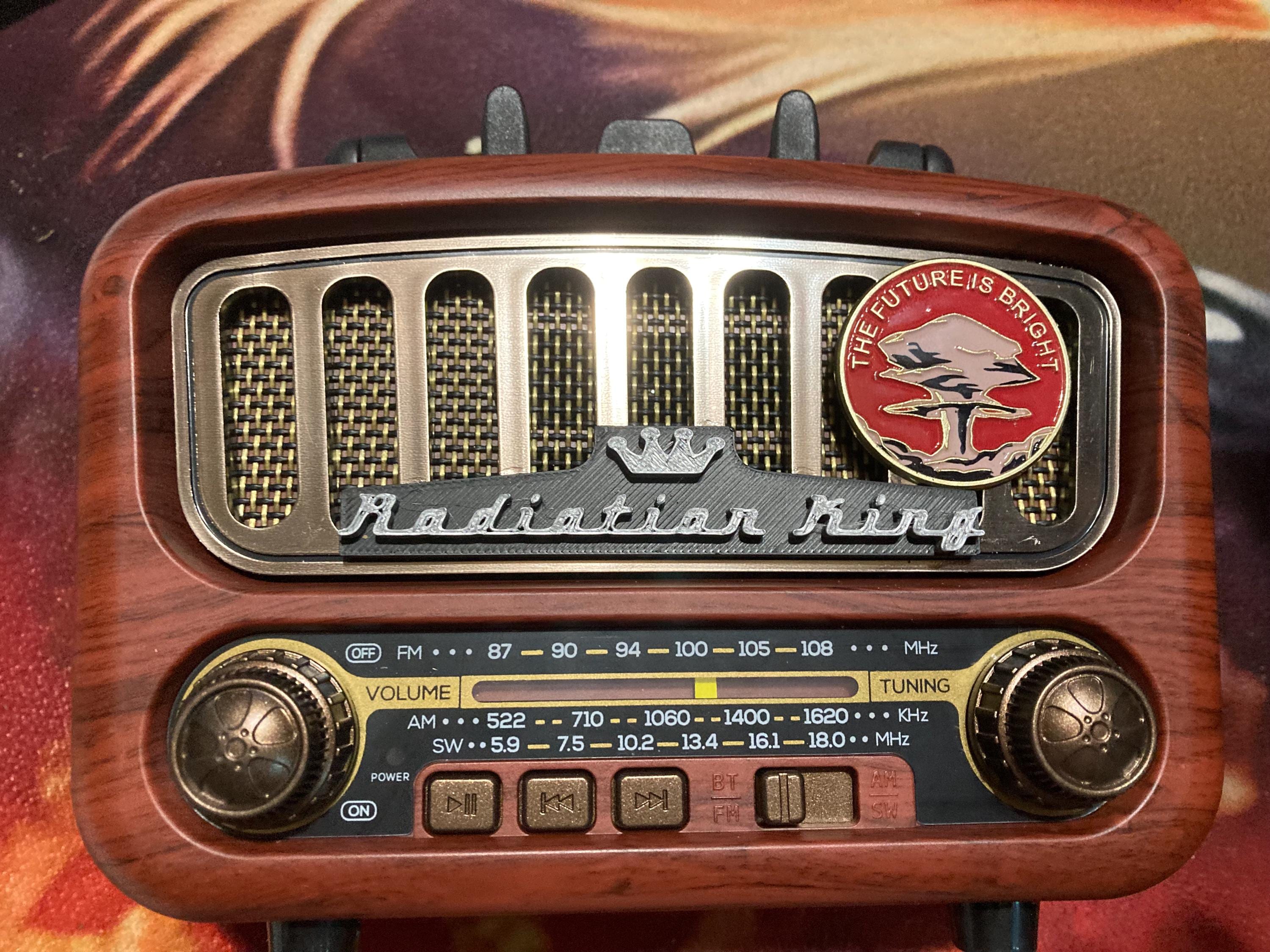 Fallout Raidation Fallout Radiation King Round Top Fan Art Real Working Radio for Cosplay ...