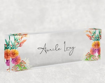 Placa de nombre de escritorio personalizada, placa de nombre de maestro, placa de nombre para escritorio, regalo de empresa personalizado, regalo para jefe, placa de nombre de escritorio de Navidad,