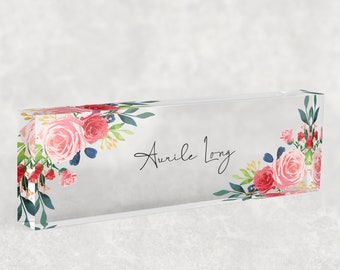 Personalized Name Plate for Desk, Personalized Acrylic Gift , Custom Office Decor Nameplate Sign, Personalized Company, Christmas Desk Name