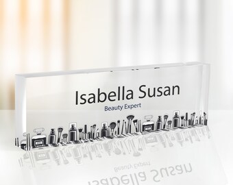 Gepersonaliseerde acryl schoonheidsexpert naambordje: kapperskantoordecoratie