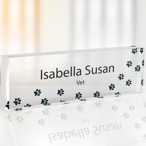 Plaque nominative vétérinaire pour bureau, enseigne de table animal, décoration de bureau, cadeau de bureau, cadeau personnalisé, cadeau de remise des diplômes, cadeau d'anniversaire